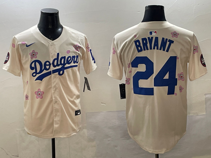Men's Los Angeles Dodgers Kris Bryant Cream Alternate Replica Player Jersey basketball jersey product view 1