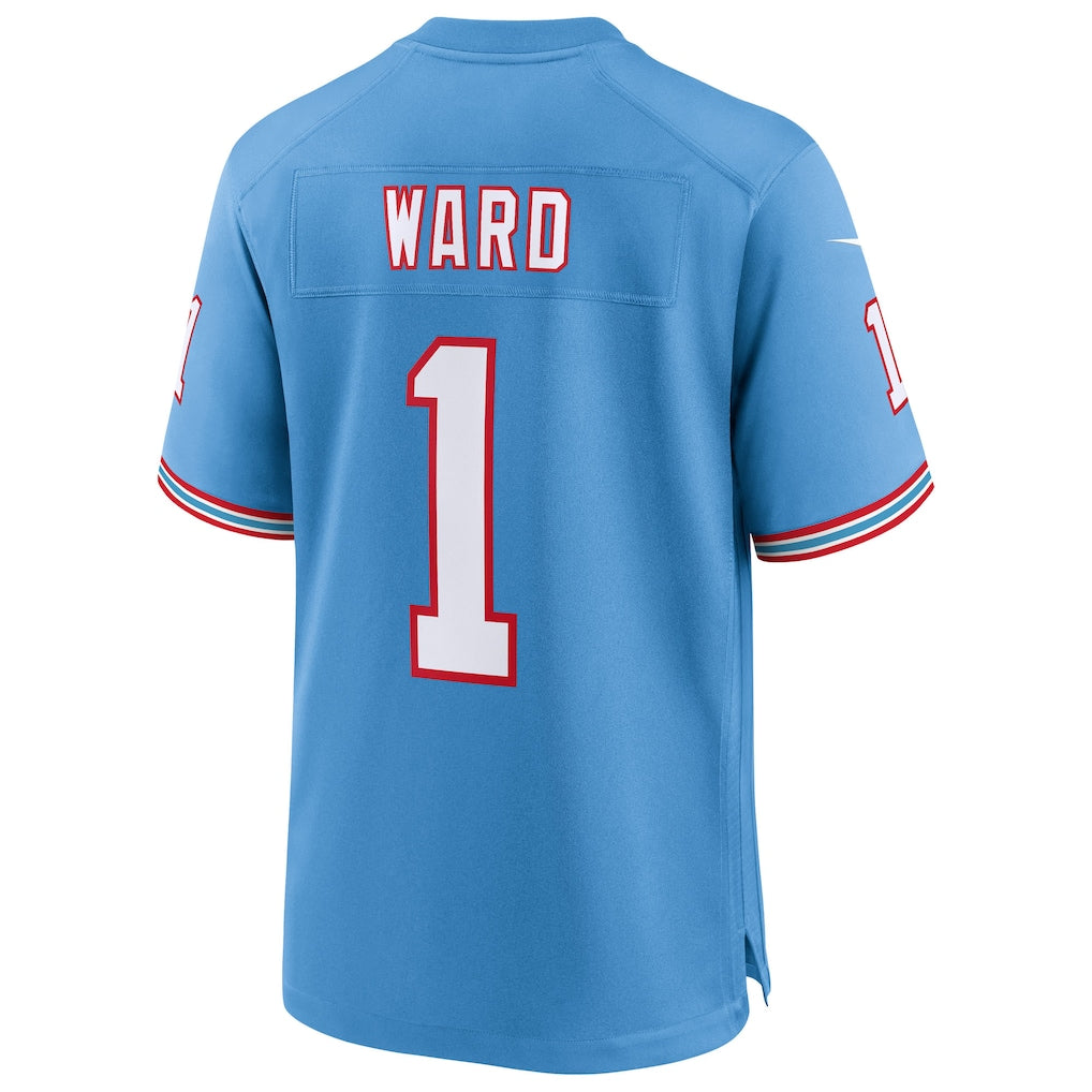 T.Titans #1 Cameron Ward Navy 2025 NFL Draft First Round Pick Alternate Game Jersey football jersey product view 1