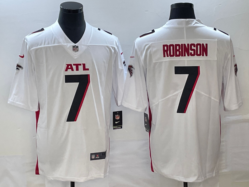 Men's Atlanta Falcons Bijan Robinson #7 White Game Jersey1 football jersey product view 1
