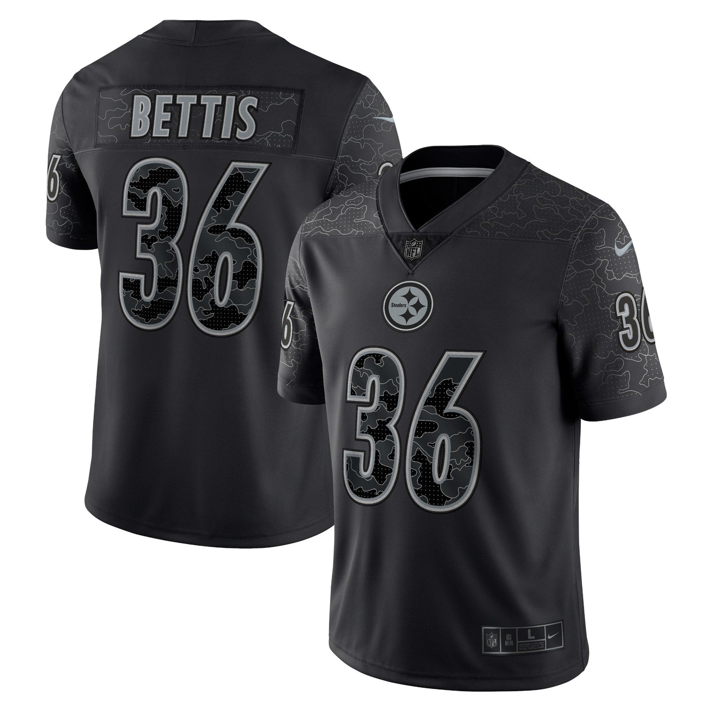 Jerome Bettis Pittsburgh Steelers Retired RFLCTV Limited Jersey - Black football jersey product view 1