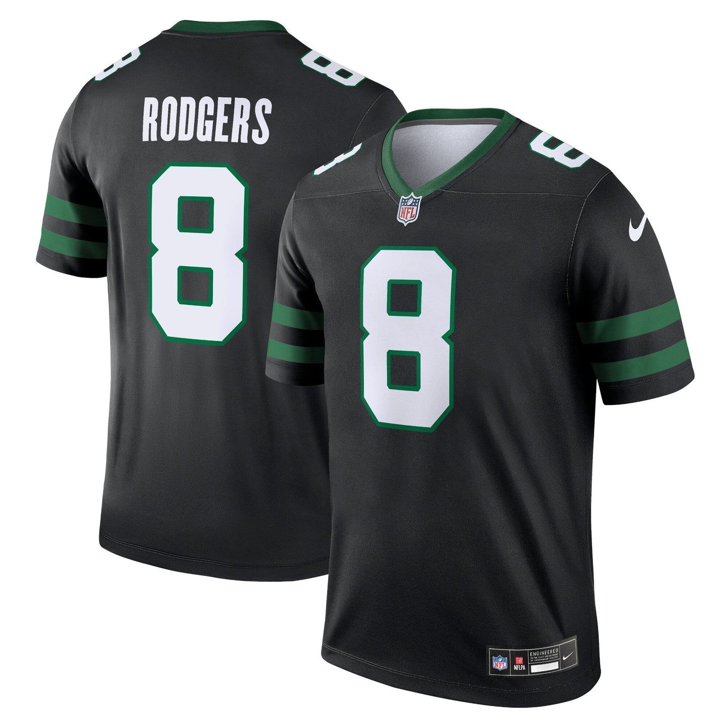 Aaron Rodgers New York Jets Alternate Legend Jersey - Legacy Black football jersey product view 1