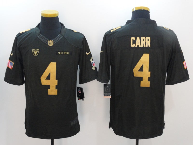 Men's Las Vegas Raiders Derek Carr #4 Black Team Player Jersey1 football jersey product view 1