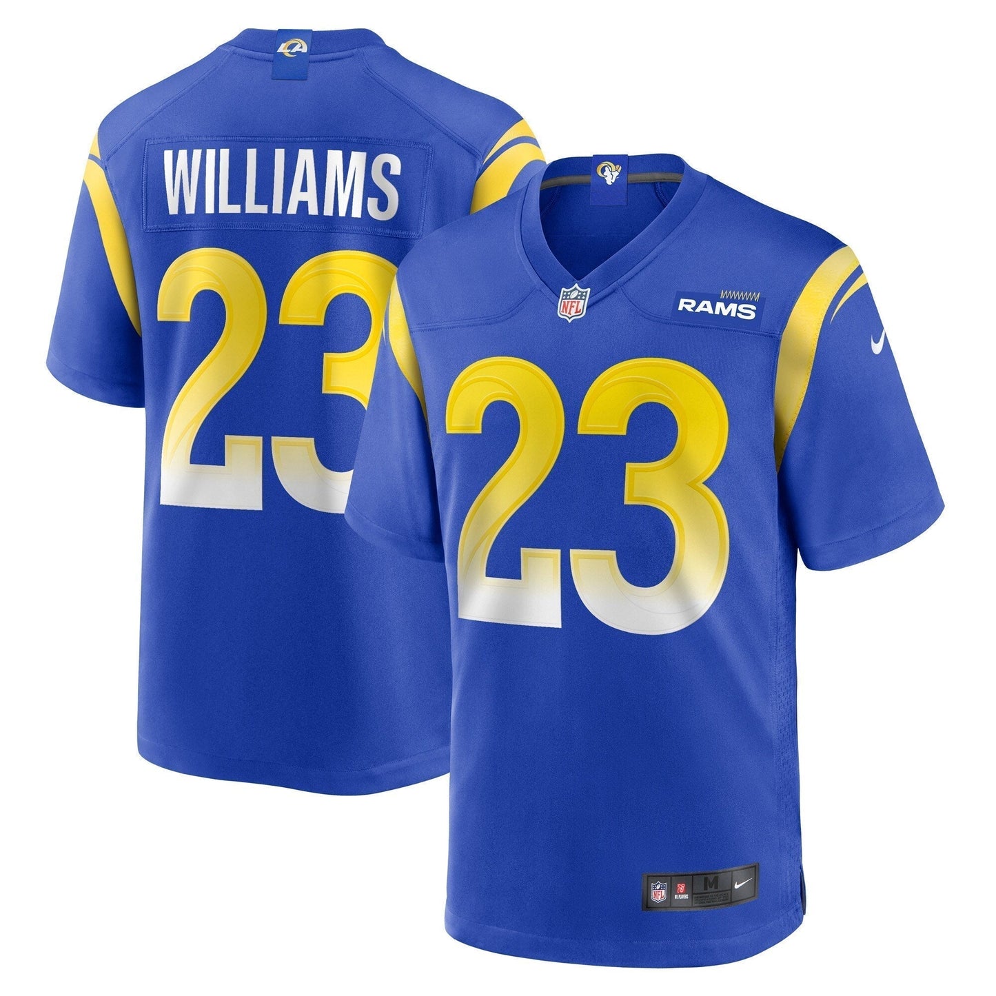 Kyren Williams Los Angeles Rams Game Jersey - Royal football jersey product view 1