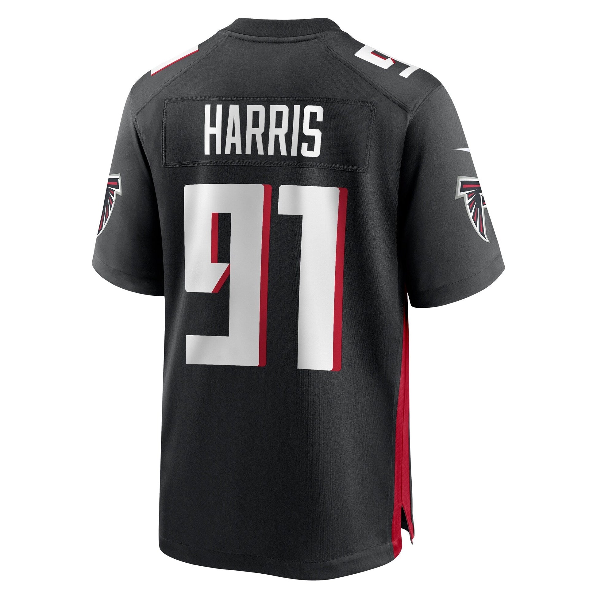 Demone Harris Atlanta Falcons Game Jersey - Black football jersey product view 3