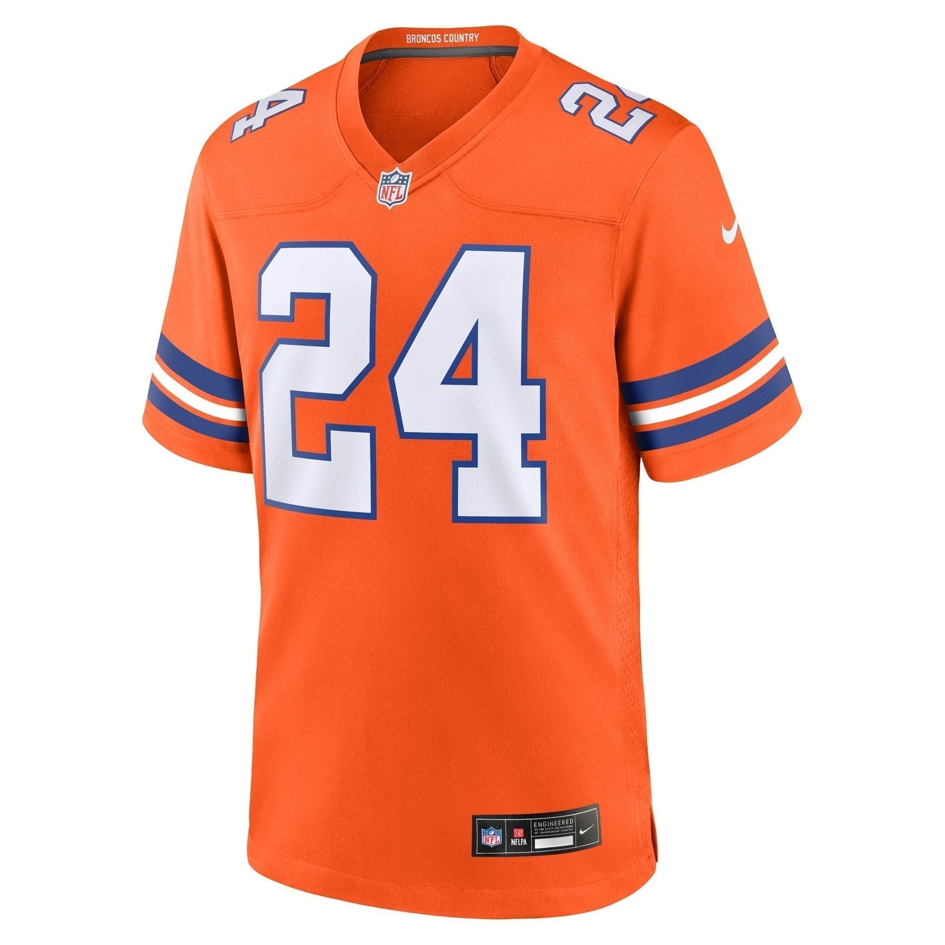 Champ Bailey Denver Broncos Mile High Collection 1977 Throwback Retired Game Jersey - Orange football jersey product view 2
