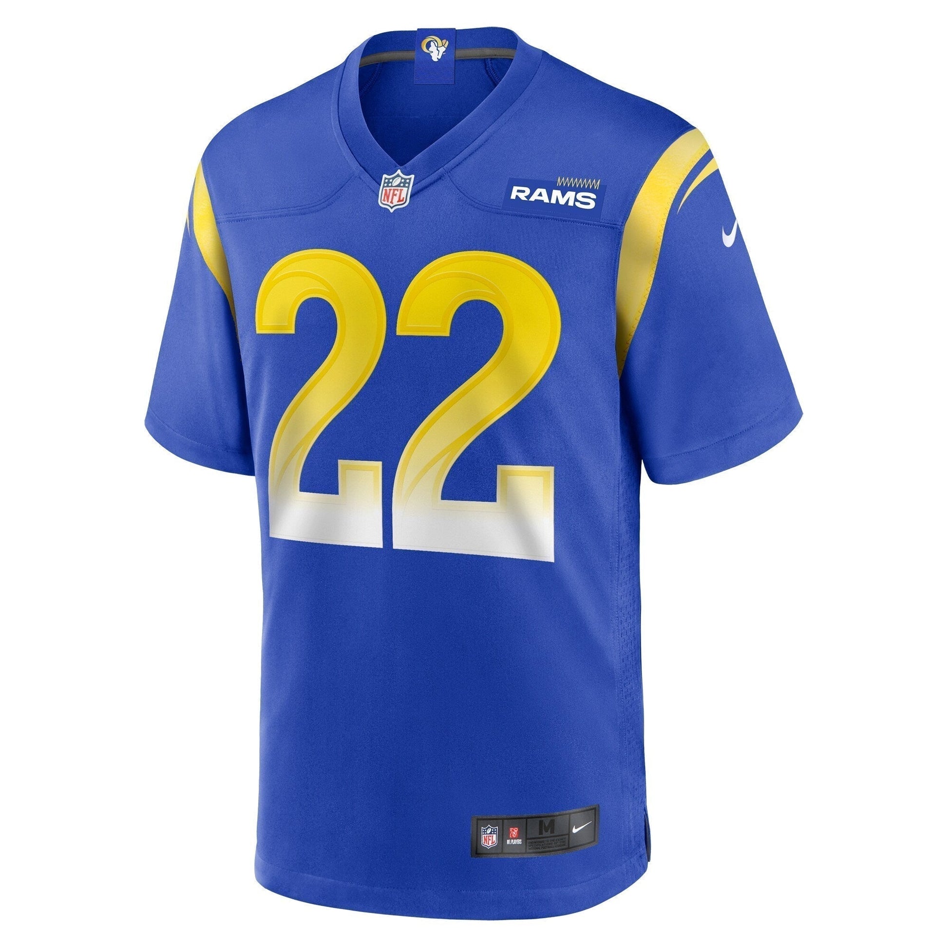 Blake Corum Los Angeles Rams 2024 NFL Draft Game Jersey - Royal football jersey product view 2