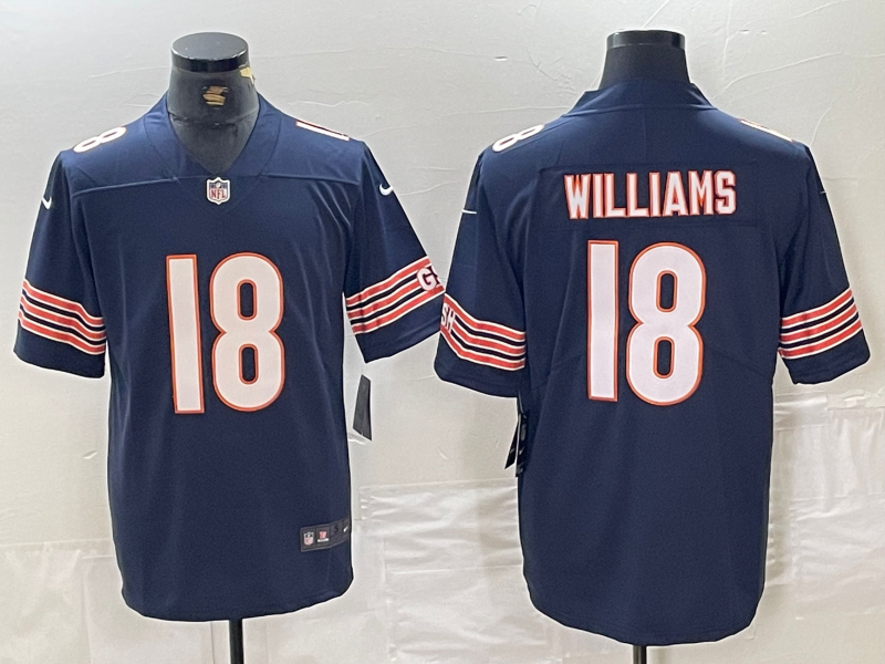 Men's Chicago Bears Caleb Williams #18 Navy 2024 NFL active First Round Pick Player Game Jerseys football jersey product view 1