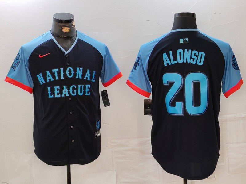 Men's National League Pete Alonso Navy 2024 MLB All-Star Game Limited Player Jersey baseball jersey product view 1