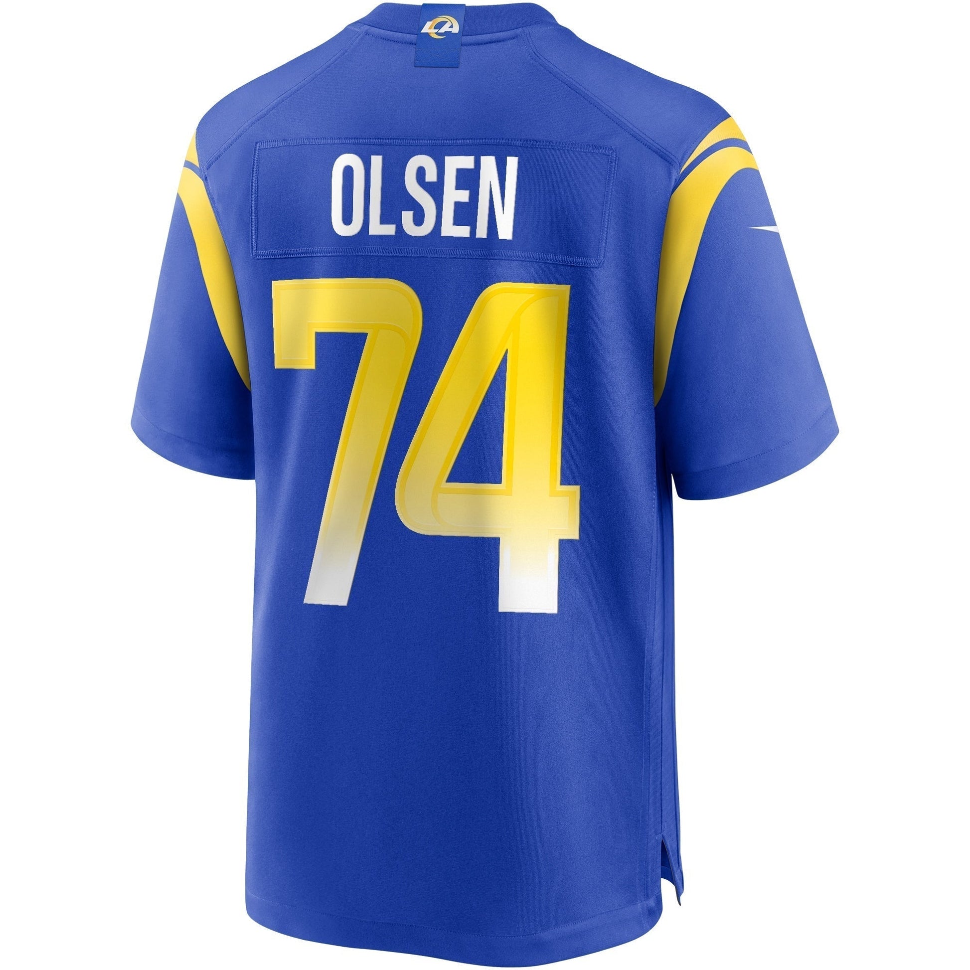 Merlin Olsen Los Angeles Rams Game Retired Jersey - Royal football jersey product view 3