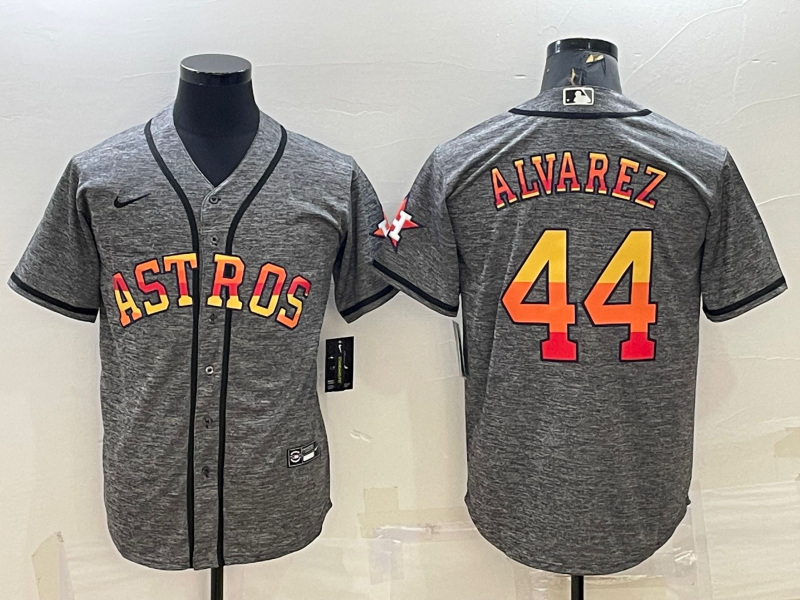 Men's Houston Astros Yordan Alvarez #44 Gray Replica Team Jersey1 baseball jersey product view 1