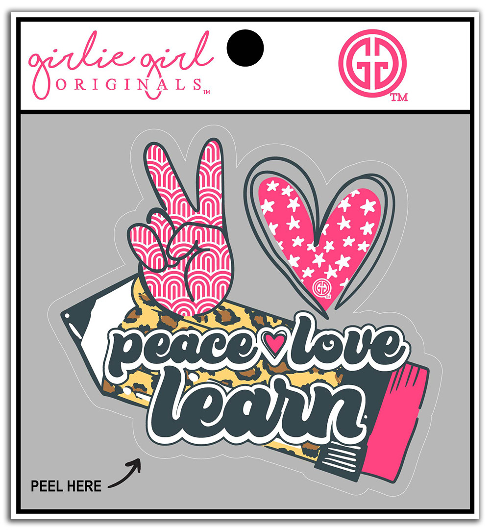 Decal/Sticker Peace Love Learn 2317 Unisex T-shirt, Sweatshirt, Hoodie, Long Sleeve Tee - T-Shirt, Sweatshirt, Hoodie