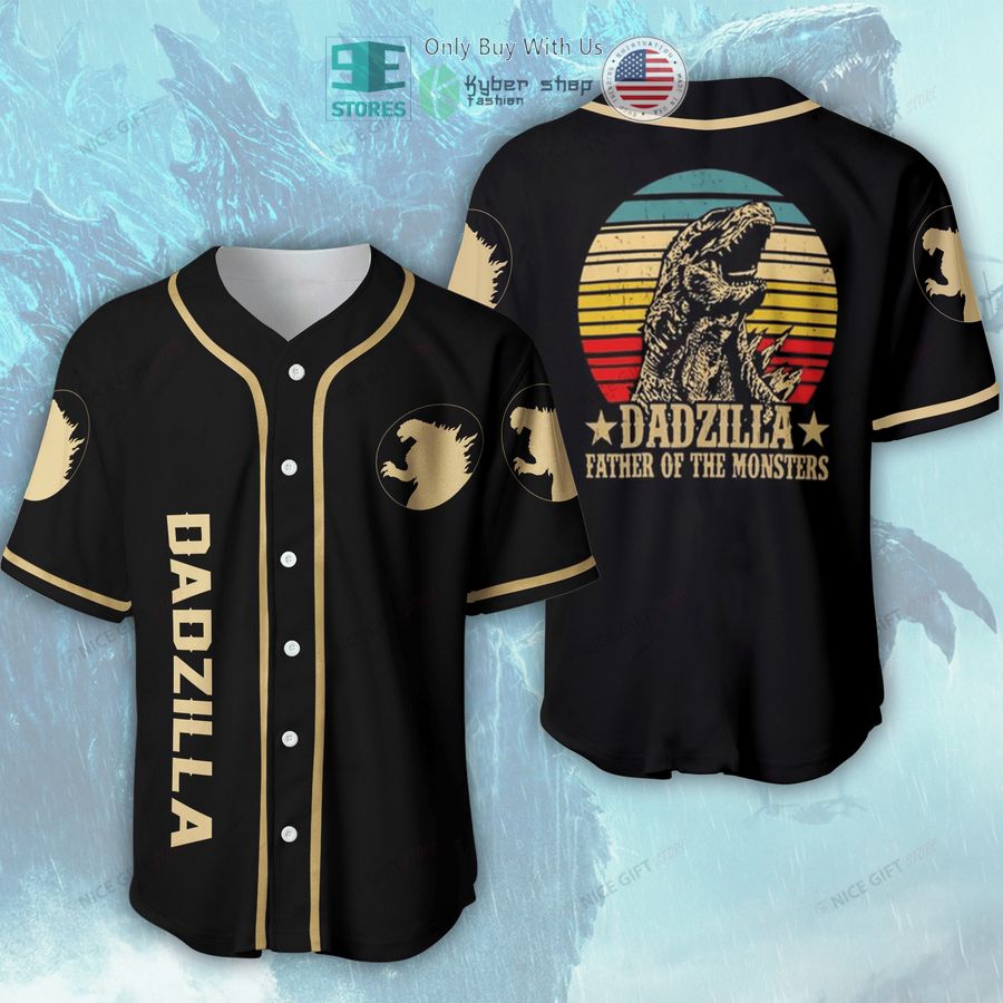 BEST Dadzilla Father of The Monsters Baseball Jersey Unisex T-shirt, Sweatshirt, Hoodie, Long Sleeve Tee - T-Shirt, Sweatshirt, Hoodie