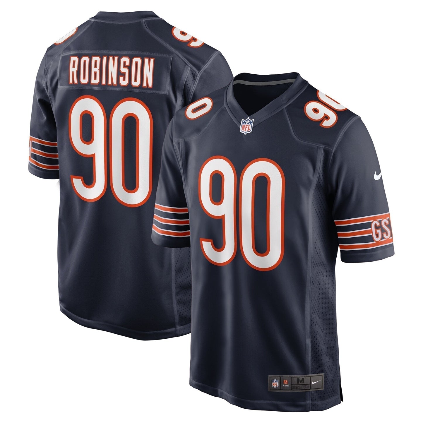 Dominique Robinson Chicago Bears Game Jersey - Navy football jersey product view 1