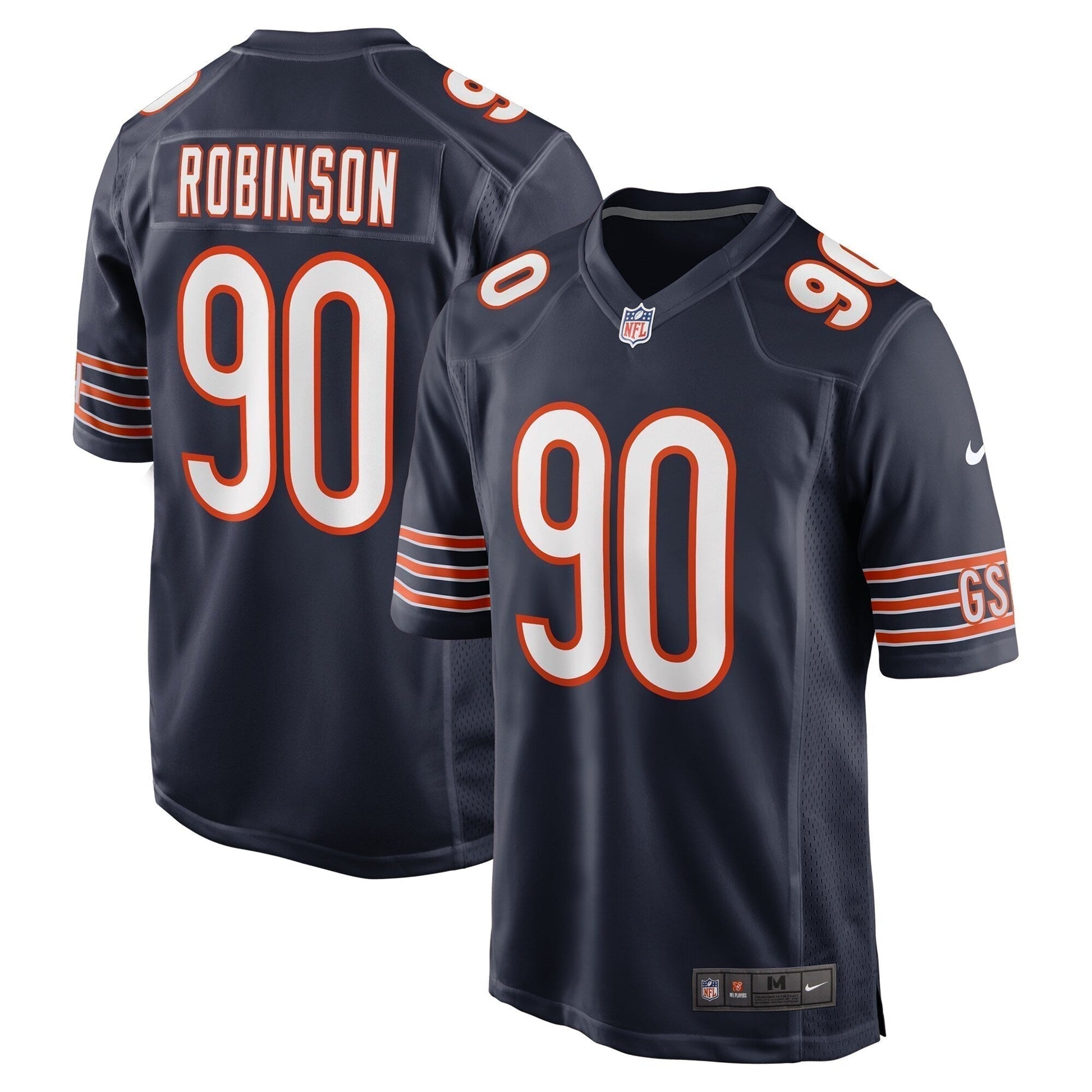 Dominique Robinson Chicago Bears Game Jersey - Navy football jersey product view 1