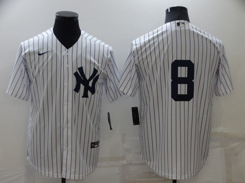 Men's New York Yankees Yogi Berra #8 White Replica Player Name Jersey baseball jersey product view 1