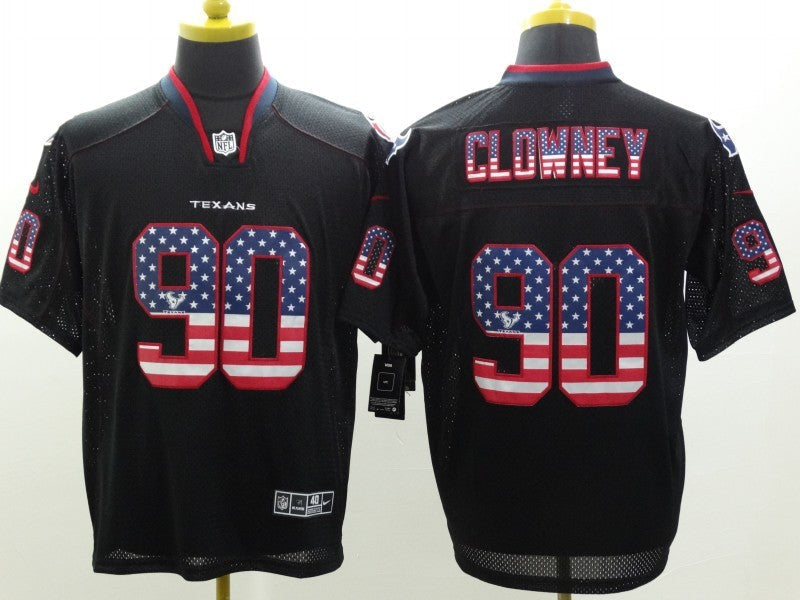 Men's Houston Texans Jadeveon Clowney #90 Black Game Jersey1 football jersey product view 1