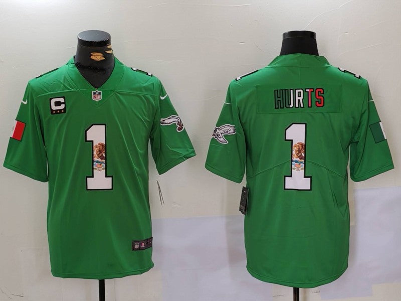 Men's Philadelphia Eagles Jalen Hurts Kelly Green Alternate Game Jersey football jersey product view 1