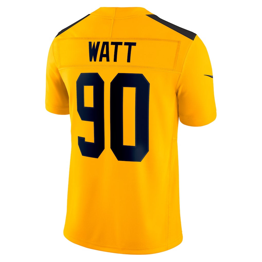 P.Steelers #90 T.J. Watt Gold Alternate Vapor F.U.S.E. Limited Jersey football jersey product view 1