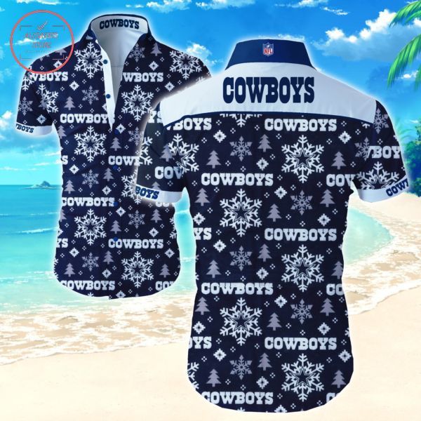 Dallas Cowboys Dance Amongst Sparkling Snowflakes Hawaiian Shirt Unisex T-shirt, Sweatshirt, Hoodie, Long Sleeve Tee - T-Shirt, Sweatshirt, Hoodie
