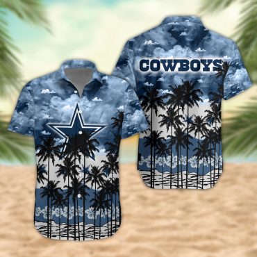 Dallas Cowboys Palm Trees Sunset Hawaiian Shirt Unisex T-shirt, Sweatshirt, Hoodie, Long Sleeve Tee - T-Shirt, Sweatshirt, Hoodie