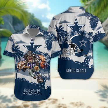 Dallas Cowboys Personalized Gridiron Warrior Hawaiian Shirt Unisex T-shirt, Sweatshirt, Hoodie, Long Sleeve Tee - T-Shirt, Sweatshirt, Hoodie
