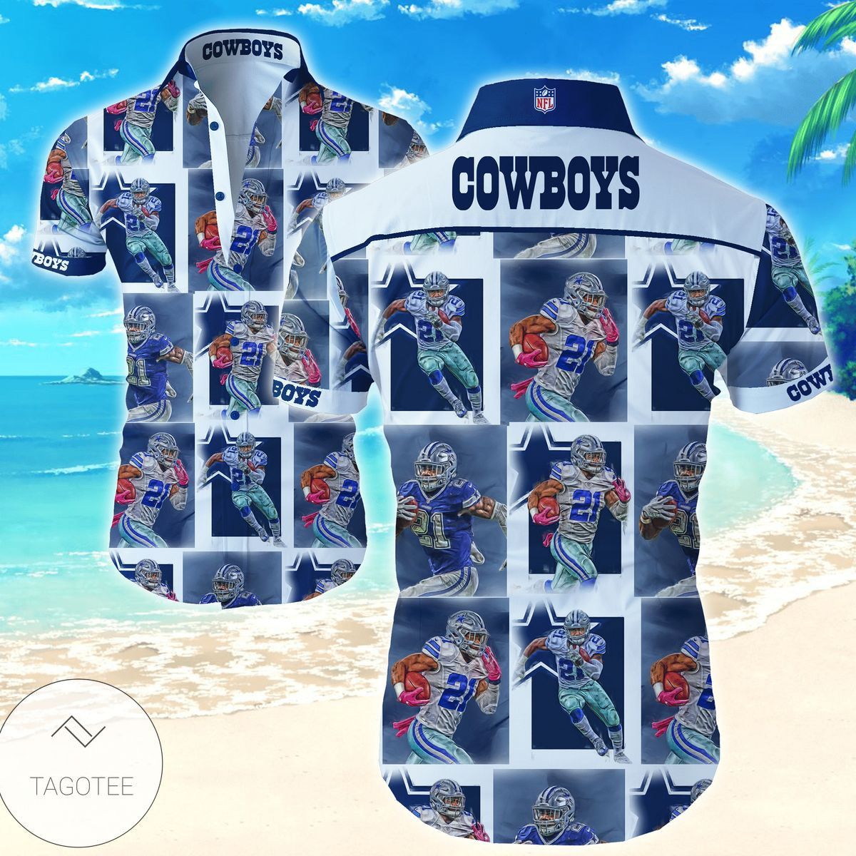 Dallas Cowboys Tropical Trend Hawaiian Shirt Edition Unisex T-shirt, Sweatshirt, Hoodie, Long Sleeve Tee - T-Shirt, Sweatshirt, Hoodie