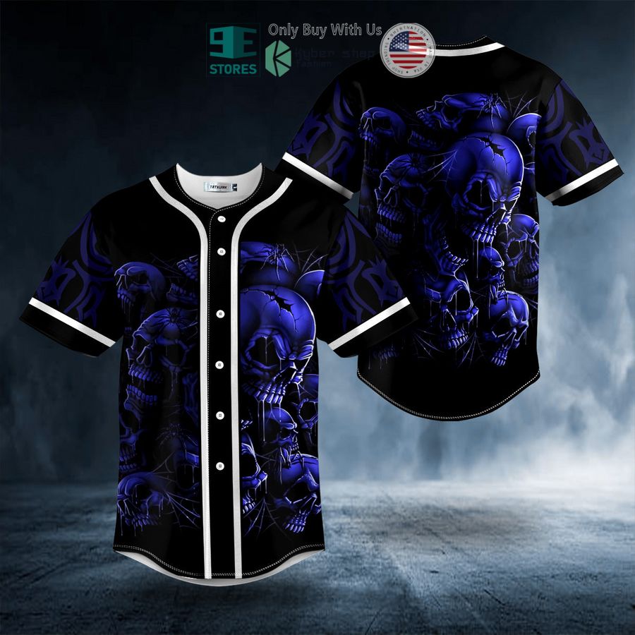 BEST Dark Blue Cracked Skull Baseball Shirt Unisex T-shirt, Sweatshirt, Hoodie, Long Sleeve Tee - T-Shirt, Sweatshirt, Hoodie