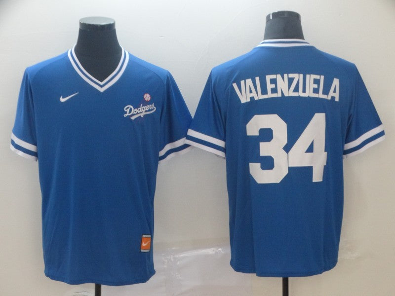 Men's Los Angeles Dodgers Fernando Valenzuela Blue Game Player Jersey baseball jersey product view 1