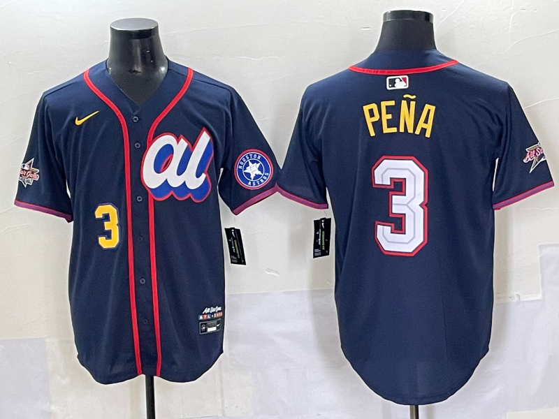 Men's American League Jeremy Pena Navy 2025 All-Star Edition Limited Player Jersey baseball jersey product view 1