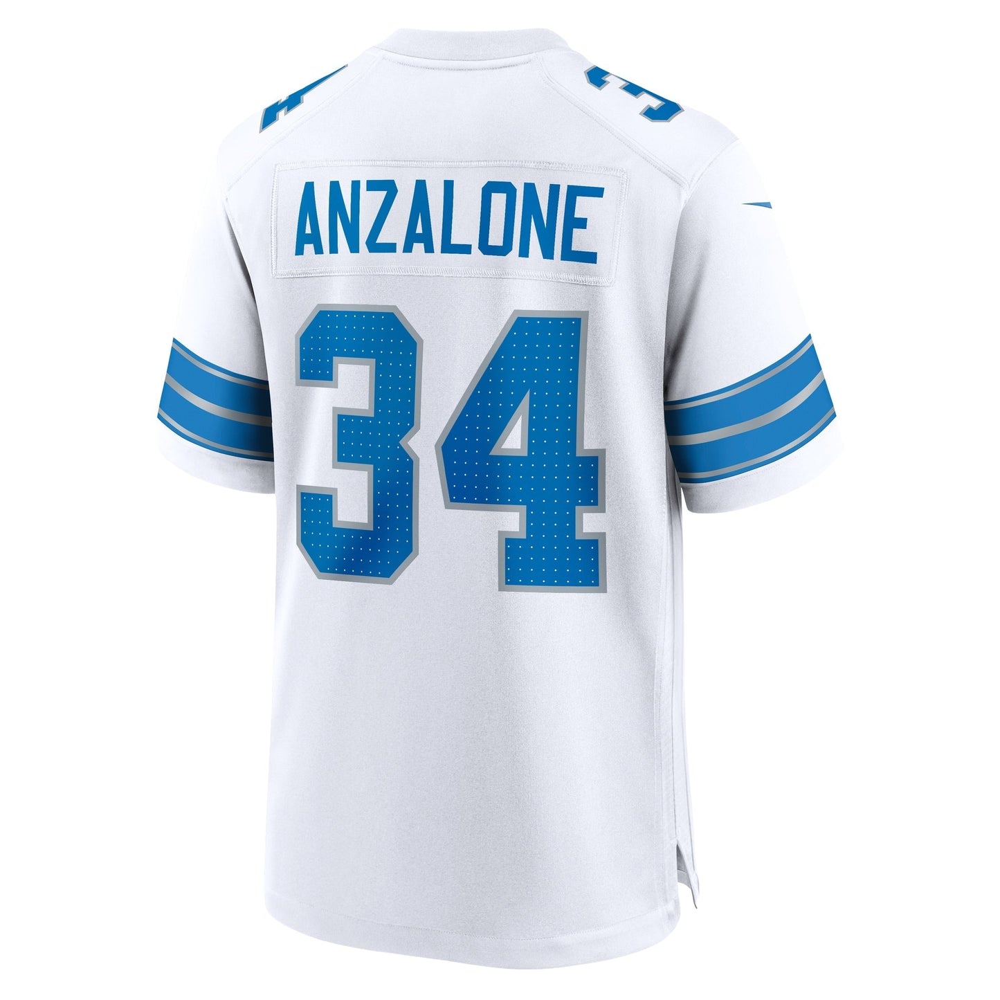 Alex Anzalone Detroit Lions White Game Jersey - White football jersey product view 3