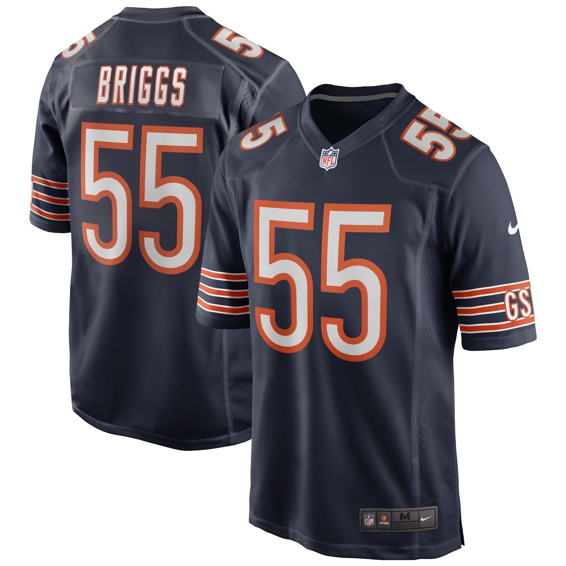 Lance Briggs Chicago Bears Game Retired Jersey - Navy football jersey product view 1