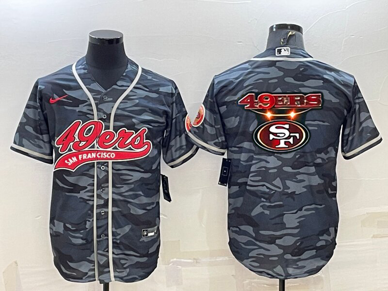 Men's San Francisco 49ers Grey Camouflage Game Jersey football jersey product view 1