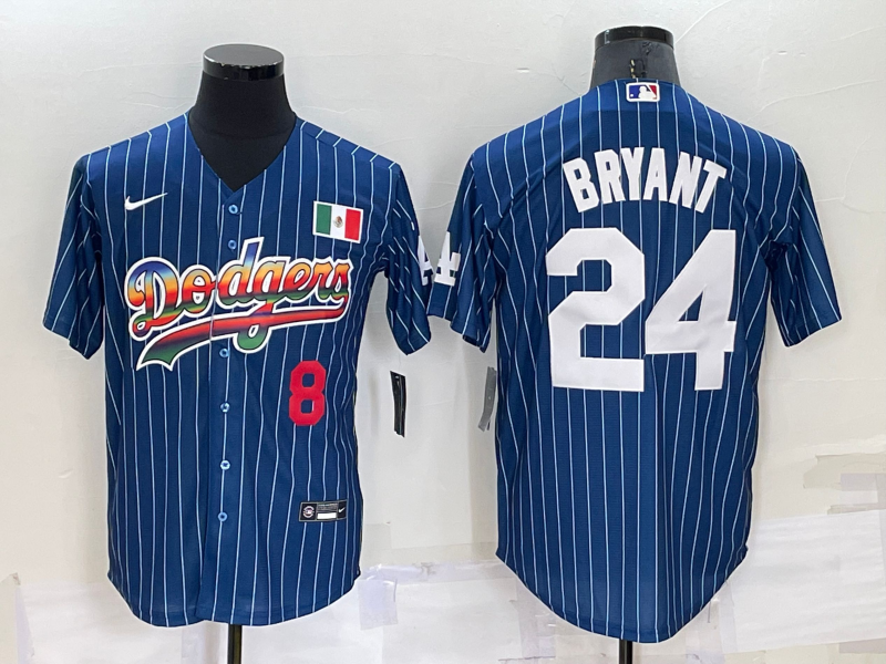 Men's Los Angeles Dodgers Kobe Bryant #8-24 Blue Stitched Jersey1 basketball jersey product view 1