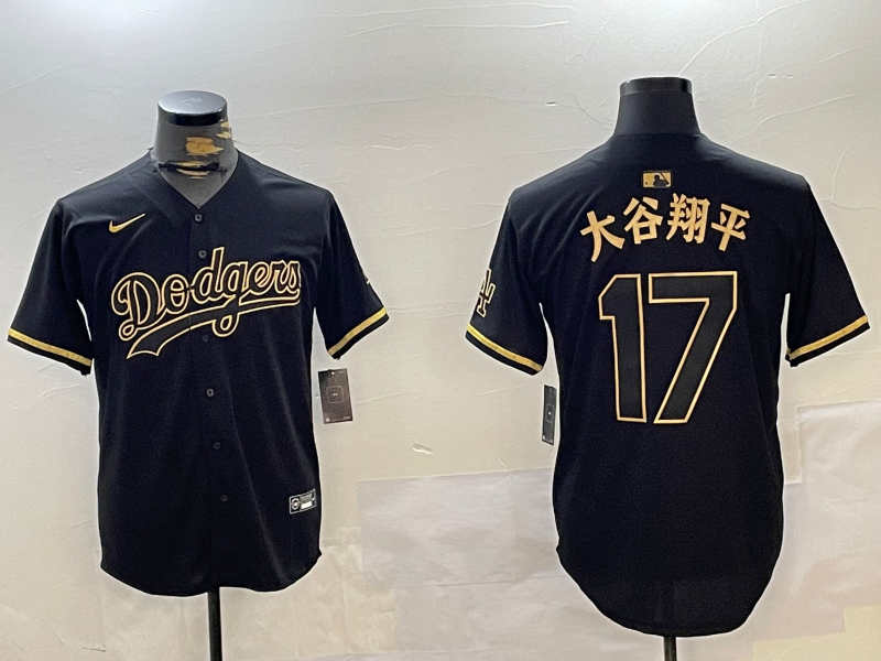 Men's Los Angeles Dodgers Shohei Ohtani #17 Black Team Player Jersey baseball jersey product view 1