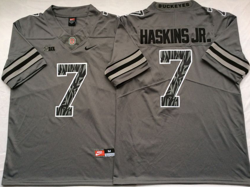Men's Ohio State Buckeyes Dwayne Haskins Gray Player Game Jersey sports jersey product view 1