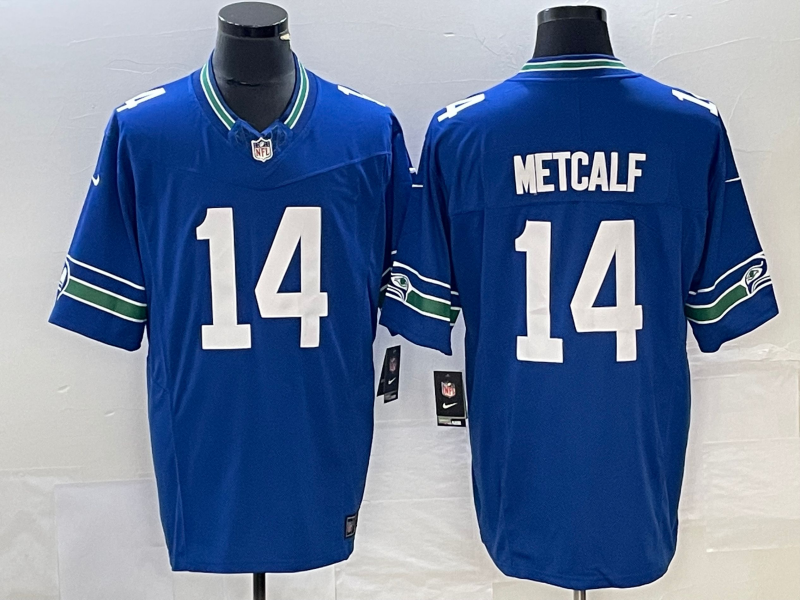 Men's Seattle Seahawks DK Metcalf Royal Throwback Legend Player Jersey football jersey product view 1