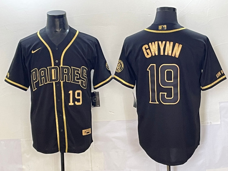 Men's San Diego Padres Tony Gwynn Black Stitched Jersey baseball jersey product view 1