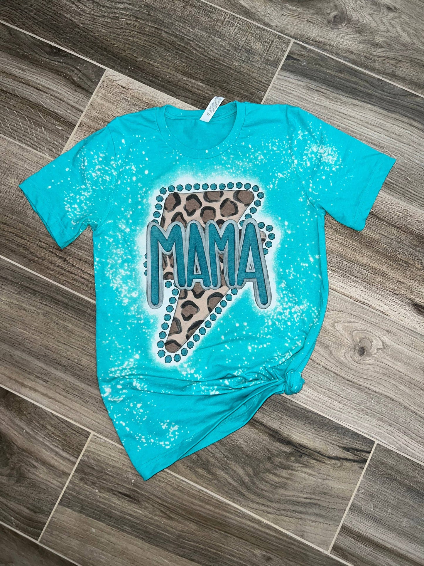 Mama Lightning Bolt Bleached Shirt - Leopard Print Tee Unisex T-shirt, Sweatshirt, Hoodie, Long Sleeve Tee - T-Shirt, Sweatshirt, Hoodie