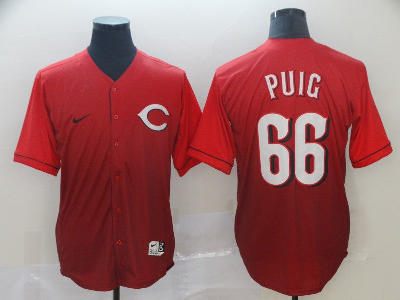 Men's Cincinnati Reds Yasiel Puig #66 Red Fashion Stitched Jersey baseball jersey product view 1