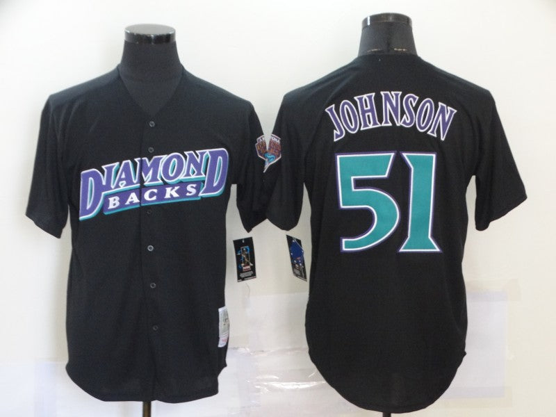 Men's Arizona Diamondbacks Randy Johnson Black Replica Baseball Jersey baseball jersey product view 1