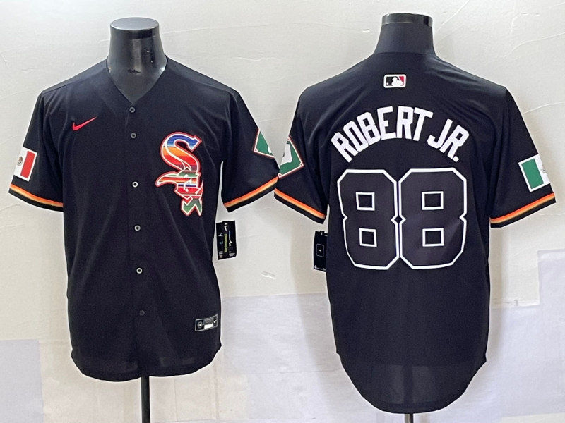 Men's Chicago White Sox Luis Robert Jr. #88 Black Replica Player Jersey baseball jersey product view 1