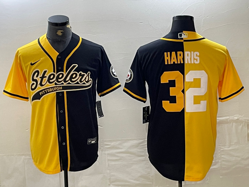 Men's Pittsburgh Steelers Franco Harris Yellow/Black Game Jersey Joint Edition football jersey product view 1