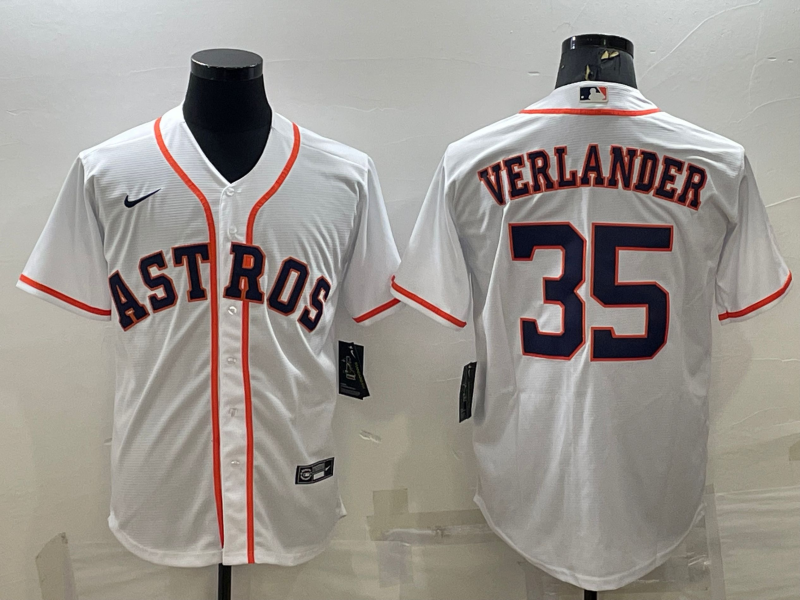Men's Houston Astros Justin Verlander #35 White Home Replica Jersey baseball jersey product view 1