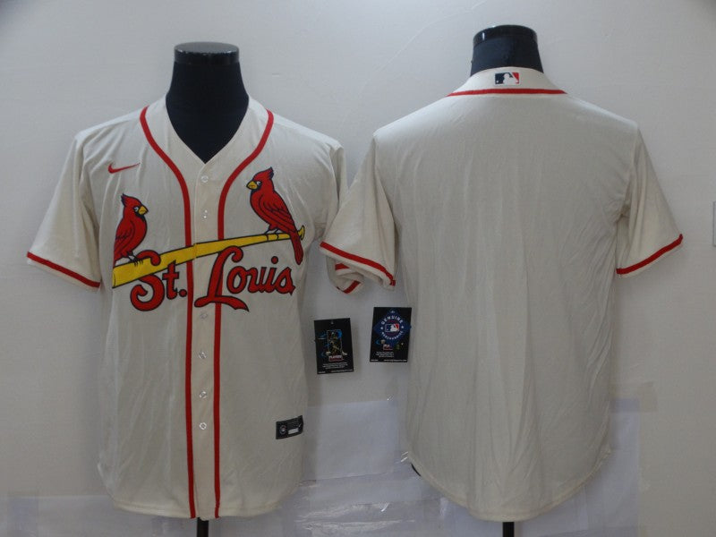 Men's St. Louis Cardinals Cream Alternate Replica Blank Jersey baseball jersey product view 1