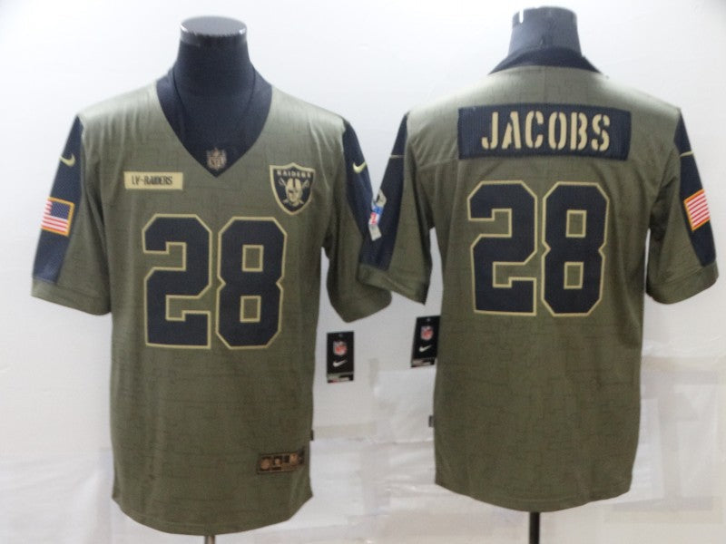 Men's Las Vegas Raiders Josh Jacobs Brown Authentic Game Jersey football jersey product view 1