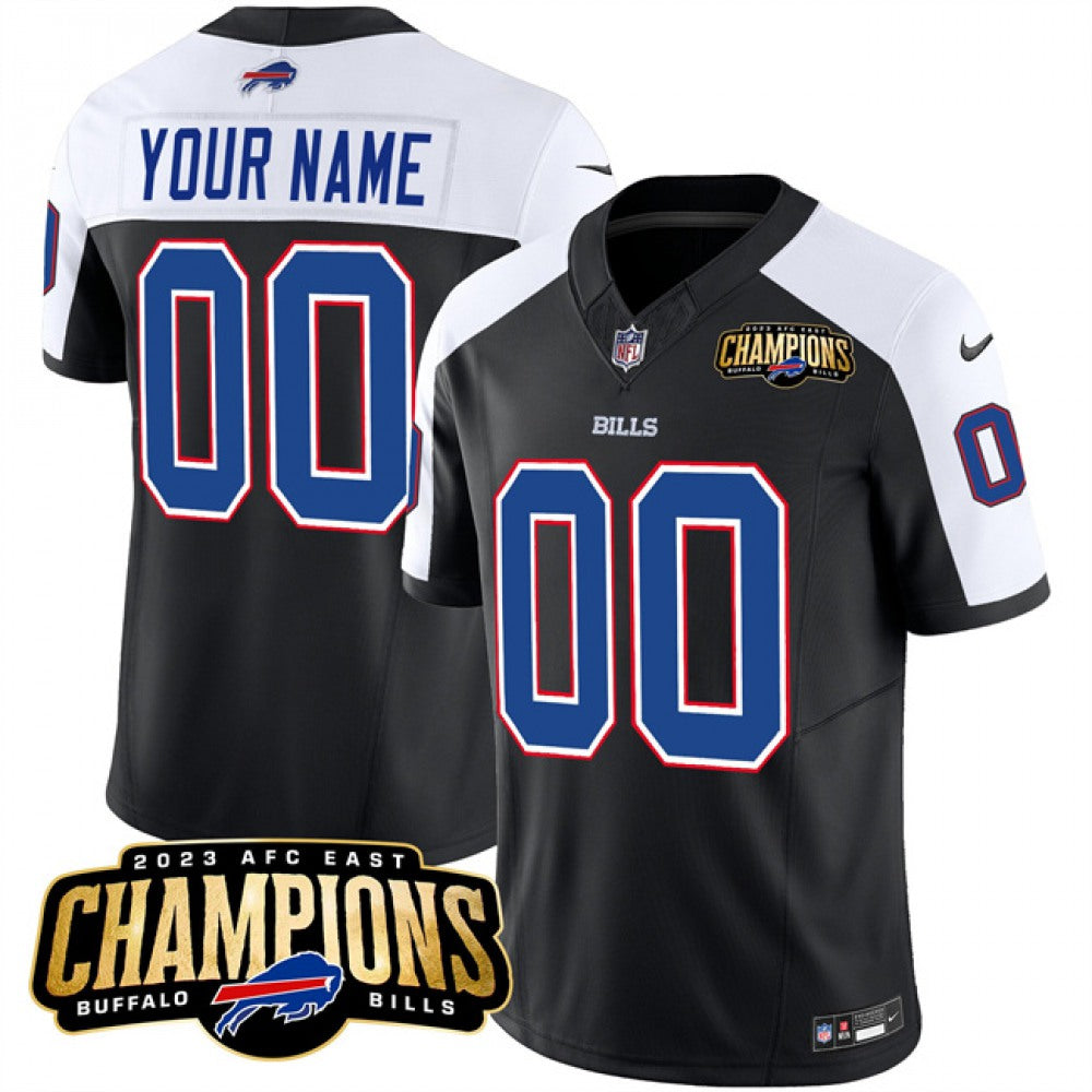 Men's Buffalo Bills Active Player Custom Black/White 2023 F.U.S.E. AFC East Champions Ptach Stitched Football Jersey football jersey product view 1
