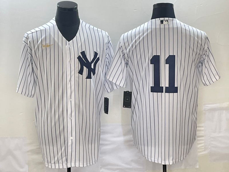 Men's New York Yankees Anthony Volpe #11 White Replica Player Name Jersey baseball jersey product view 1