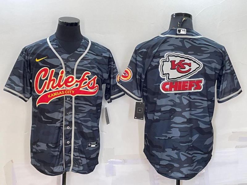 Men's Kansas City Chiefs Grey Camouflage Game Jersey football jersey product view 1