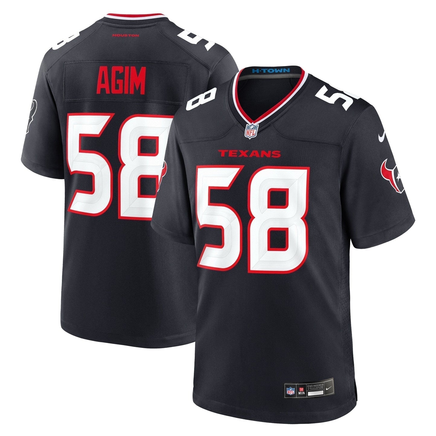 McTelvin Agim Houston Texans Team Game Jersey - Navy football jersey product view 1