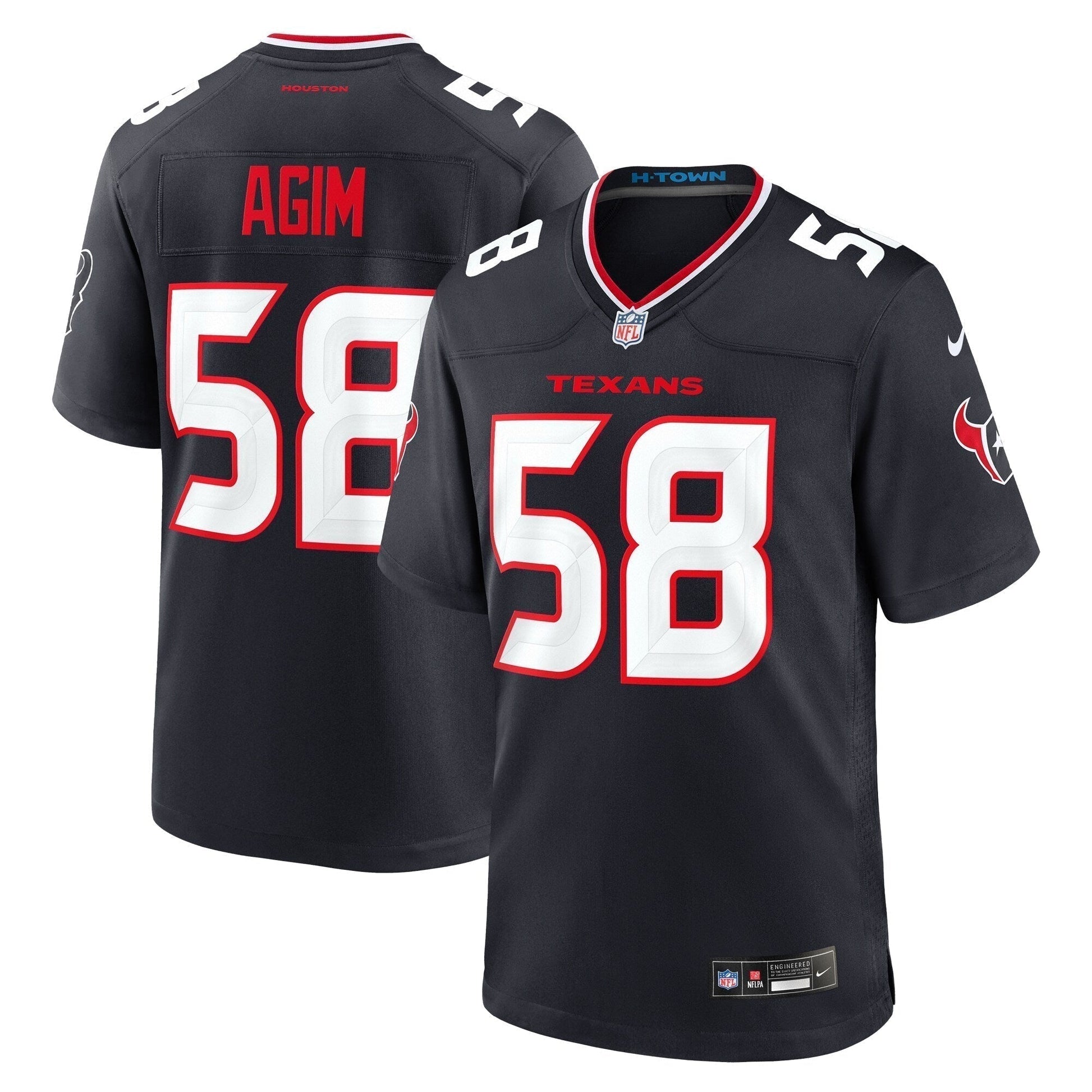 McTelvin Agim Houston Texans Team Game Jersey - Navy football jersey product view 1